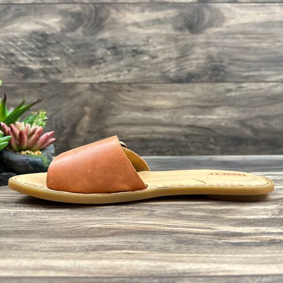 NIB Born Miarra Orange 7M 38 Big Buckle Slide Sandals - Picture 5 of 11